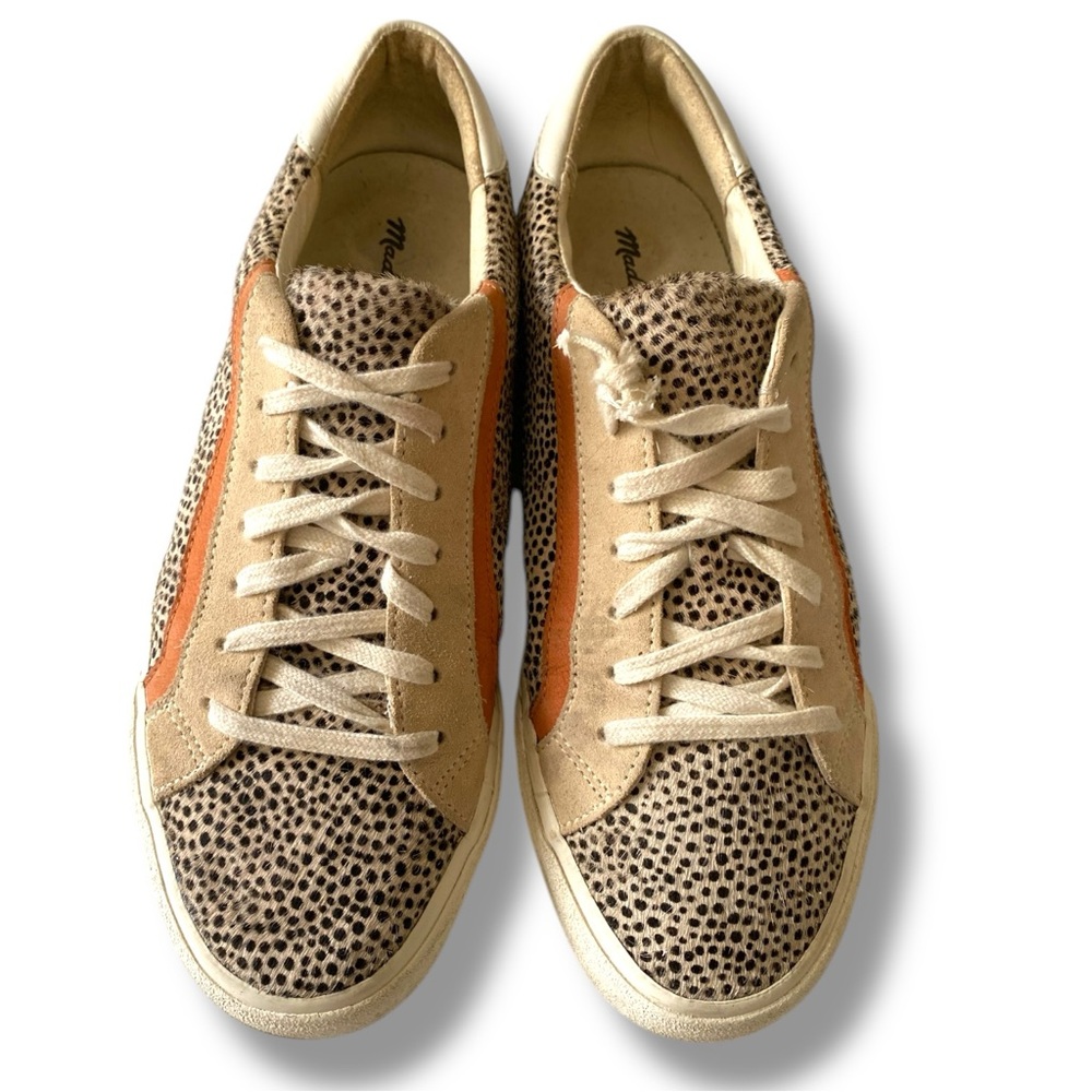 Madewell Sidewalk Low Top Sneakers in Spotted Calf Hair Leather Kicks Shoes